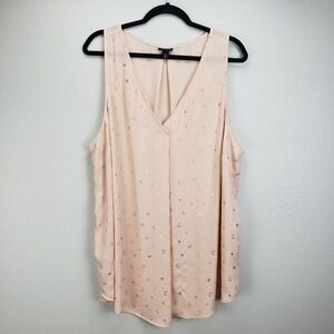 Torrid Women's Size 3 Hearts Moon‎ And Stars Sleeveless Top Blush Pink And Gold
